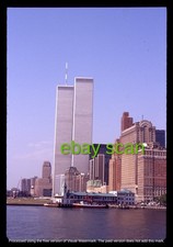 Original Slide, World Trade Center Twin Towers NYC, John D McKean Fireboat 1970s picture