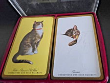 Vintage Chesapeake And Ohio Railway Peake Chessies Playing Cards in Box Cats picture