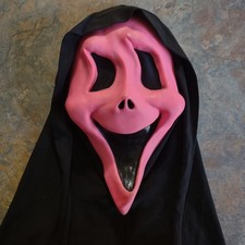 Fun World Silly Ghost Mask Neon Fluorescent Pink Cotton Schroud Scream Halloween picture