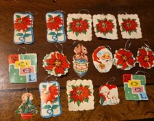 Lot 16 Vintage 1940s - 50s Christmas Ornament/ Tags picture