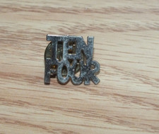 Vintage Silver Tone Capital Letters Ten Four Collectible Souvenir Lapel Pin picture
