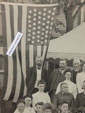 1905 Photograph DANIEL L. LANGWORTHY Family Reunion ALFRED NY w 45 Star US FLAG picture