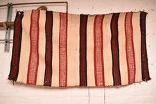 Antique Navajo Rug Native American VTG Diyugi STRIPED Wearing BLANKET 62x33 picture