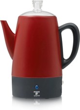 Elegant 10-Cup Red Electric Percolator with Stainless Steel Finish & Keep Warm picture