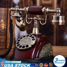 Retro Rotary Dial Telephone European Style Vintage Working Landline Phone US picture