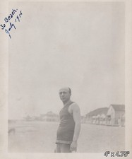1915 Man Swimsuit Bathing Suit South Beach Staten Island New York VINTAGE PHOTO picture