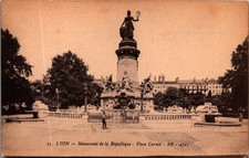 Lyon France Monument de la République Place Carnot Antique Postcard picture