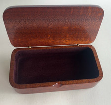 Handcrafted Pinkwood Burlwood on Mahogany Wooden Keepsake Jewelry Trinket Box  picture