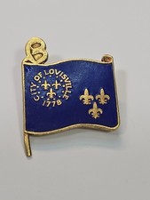 City Of Louisville Kentucky Flag Lapel Pin Vintage  picture