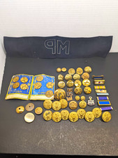 Vintage US Army Militaria Insignia Lot Scovill N.S. Meyer Buttons Pins Ribbons picture