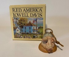 Vintage RFD America Lowell Davis Wilbur Pig Small 2” Bell Ornament & Box 225313 picture