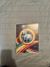Vintage Unicorn Rainbow Framed Carnival Poster 10x8 picture