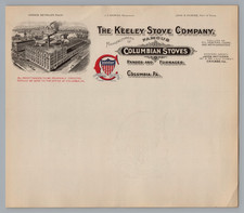 Antique Keeley Stove Company Illustrated Letterhead Columbian Stoves Columbia PA picture