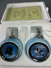 The Bradford Editions Spirit of the Wilderness Wolf Ornaments Set of 2 1997 picture
