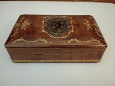 Rare A Antinori Roma Medici Crest Italian Leather Box Gilt Florentine Vintage picture