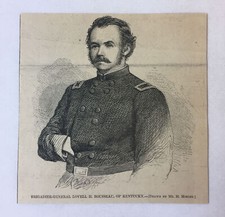 1861 magazine engraving~BRIGADIER GENERAL LOVELL H ROUSSEAU, KENTUCKY picture