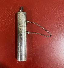 Antique Sterling Silver Seamstress Needle Holder Pendant picture