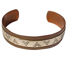 signature of the soul Navajo Vintage Sterling Silver Copper Bracelet picture