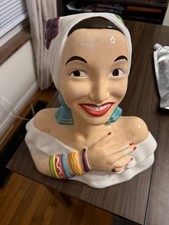 Vintage Carmen Miranda Head Cookie Jar - Missing Lid picture