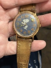 1970s Vintage Timex Snoopy Tennis Watch Blue Denim Textured Dial  (working) picture