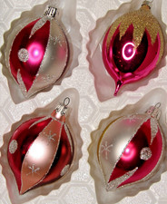 Lot VTG Glass Glitter STAR Multicolor SNOW CAP DROP Christmas Ornaments Romania picture