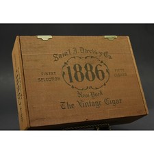 Vintage Sam'l J. Davis Cigar Box 1886 Solid Wood Finger Jointed Samuel Davis picture