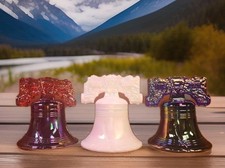 Liberty Bell Set  1 Each of Mosser Red Carnival, Milk Carnival & Cobalt Carnival picture