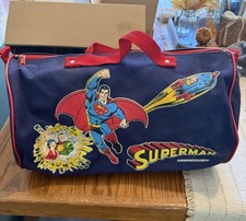 Vintage 1979 Superman DC Comics Duffel Gym Bag Blue Red Retro Superhero picture
