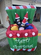 Gemmy 2010 6ft Animated Penguin Jack In The Box Airblown Christmas Inflatable picture