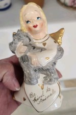 VTG 1956 YONA ORIGINAL Ceramic “Be Kind To Animals” Angel Figurine  picture