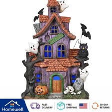 Hand-Painted 9-Inch Halloween Village House, Perfect for Mantel and Desk Display picture