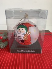 Vietri Old St Nick Christmas Tree Rabbit Hand Painted Italian Glass Ornament NIB picture