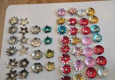 VINTAGE 1940'S CHRISTMAS TREE LIGHT REFLECTORS LOT OF 49 picture