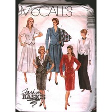 Vintage 1989 McCall's 4593 Misses Two-Piece Dress Jacket Skirt Pattern Size 10 picture