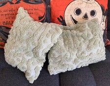 Pair of Decorative Pillow Slip Cover from Vintage Chenille Bedspread VGC Two picture