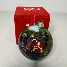 CN 2009 Canadian National Railway Locomotive Glass Ornament with Box picture