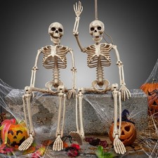 Halloween Human Skeleton Oversized Poseable Size Life Decoration Party Prop 40 picture