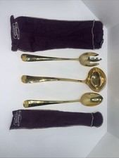 Goldtone- Georgian Ladle Circa 1740 Reproduction By Gerity With Box - Set Of 3 picture