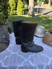 Original Large WW2 Wehrmacht German Uniform Ankle Combat Jack Boots Leather JR picture