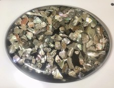 Vintage Handcrafted Abalone Shell Lucite Trivet Hot Plate Ocean Sea Shells Decor picture