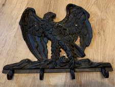 Vintage Retro Cast Iron Eagle Exceptionally Patriotic Key Hook Holder 12