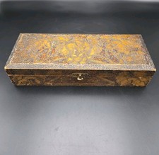 1907 Merry Christmas Pyrography Box Tie Gloves 11.75