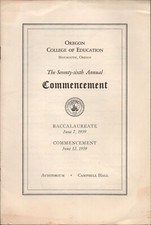 1959 OREGON COLLEGE OF EDUCATION Vintage Commencement Program MONMOUTH, OREGON picture