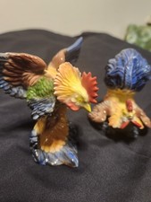 Pair Vintage Porcelain Roasters  Figurines Ball Art Ware Cool Looking  picture