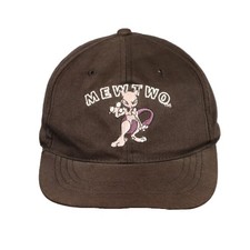 Vintage 1999 Pokémon Mewtwo Kids Snapback Hat Brown Otto Cap Official Nintendo L picture