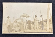 Vintage 1907-1917 Bricklayers Mason Real Photo Postcard RPPC Overalls Tradesman picture