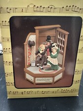 VINTAGE 1985 Enesco WE WISH YOU A MERRY CHRISTMAS Music Box Scrooge Carol picture