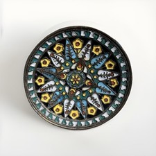 Beautiful Vintage Greek Cloisonné Wall Plate,  4.5 Inch, 4.8 Oz picture