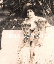 C1910's - Barnum & Bailey Circus Magie and Her Baby Lions RPPC - L2A picture