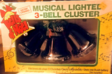 Vintage Carolites Bells of Noel Musical Lighted 3-Bell Cluster Christmas NOS picture